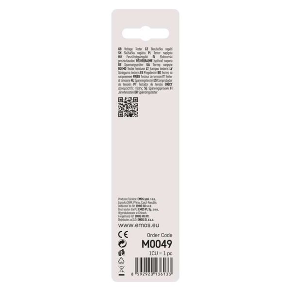 Тестер наявності напруги EMOS M0049 АС/DC12-250 з дисплеєм та оптичним сигналом M0049 фото
