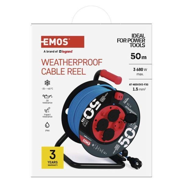 Сетевой удлинитель на катушке Emos P08650W 4 розетки 50 м 1,5 мм&sup2; P08650W фото