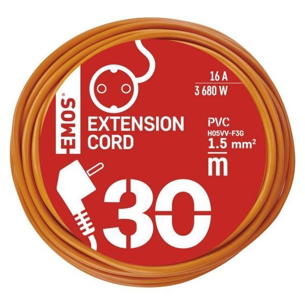 Мережевий подовжувач Emos P01230R 1 розетка 30 м 1,5 мм&sup2; P01230R фото
