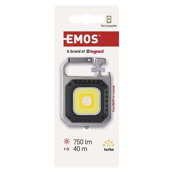 Ліхтар акумуляторний Emos P4714 750 Lm 400 mAh Li-pol метал P4714 фото