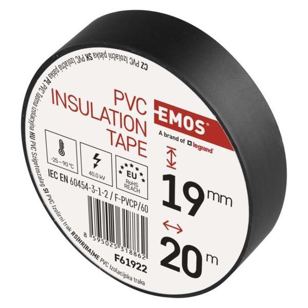 Ізоляційна стрічка EMOS PVC 19/20 чорна F61922 F61922 фото
