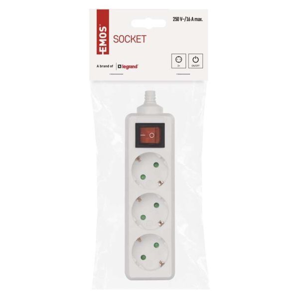 Колодка EMOS P1320, 3 розетки з вимикачем 16 A P1320 фото
