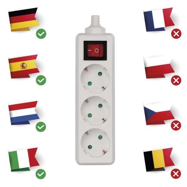 Колодка EMOS P1320, 3 розетки з вимикачем 16 A P1320 фото