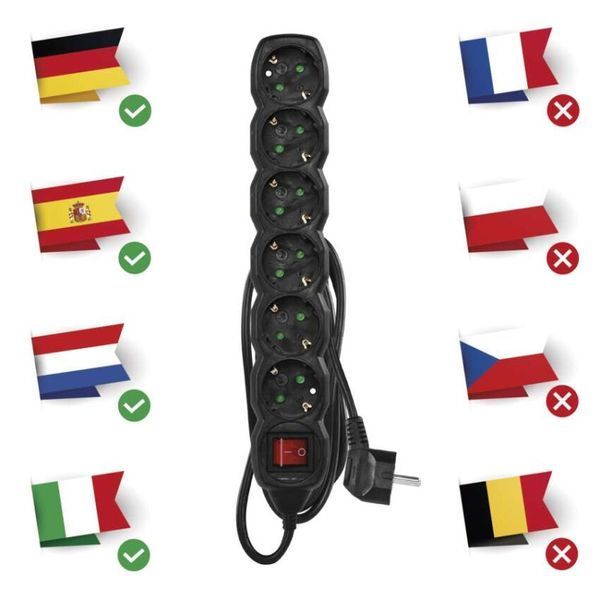 Мережевий подовжувач Emos PC1621R 6 розеток 1,5 м 1,5 мм&sup2; PC1621R фото