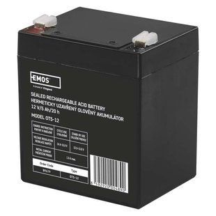 Акумуляторна батарея EMOS B9679, AGM, 12V, 5Ah, fast 6,3mm B9679 фото