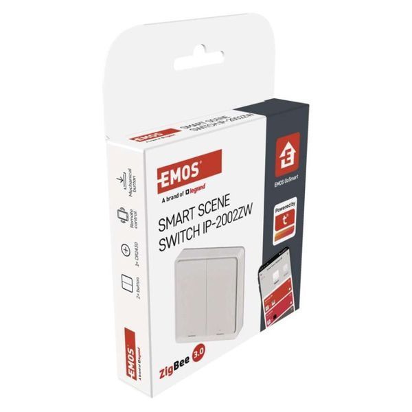 Розумний вимикач EMOS H5012 GoSmart 2 кнопки, білий H5012 фото
