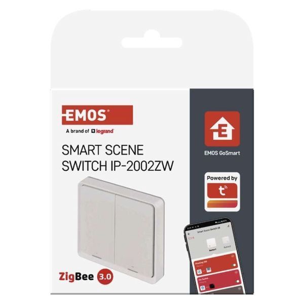 Розумний вимикач EMOS H5012 GoSmart 2 кнопки, білий H5012 фото