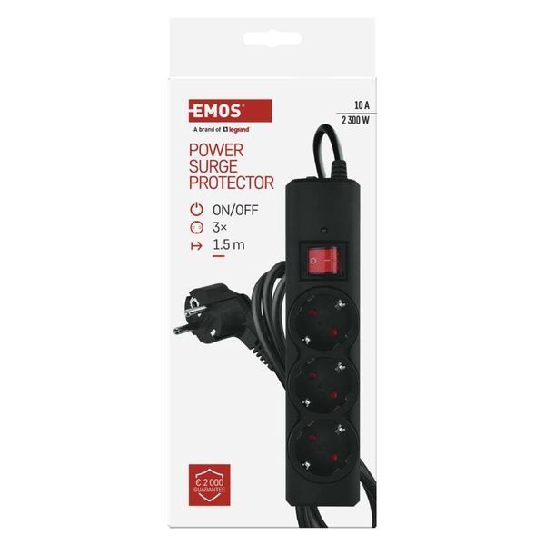 Мережевий фільтр Emos P54214 3 розетки 1,5 м 10 A 2300 Вт 1,5 мм&sup2; P54214 фото