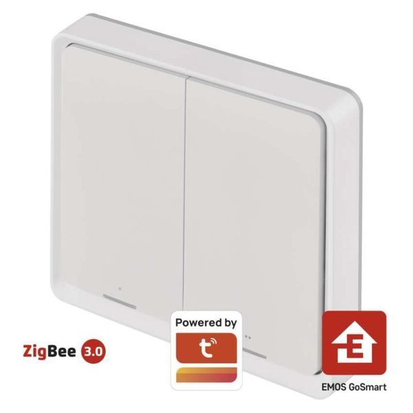 Розумний вимикач EMOS H5012 GoSmart 2 кнопки, білий H5012 фото