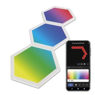 Комплект розумного світлодіодного освітлення EMOS ZIW223R HEXAGON 3 частини, 1,8 Вт, RGBIC, WIFI ZIW223R фото