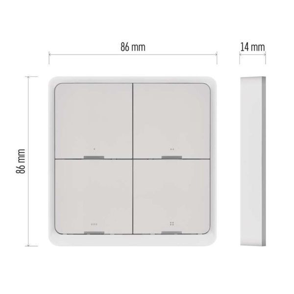 Розумний вимикач EMOS H5013 4 кнопки, ZigBee 3.0, білий H5013 фото
