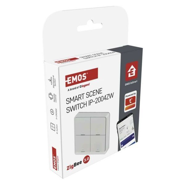 Розумний вимикач EMOS H5013 4 кнопки, ZigBee 3.0, білий H5013 фото