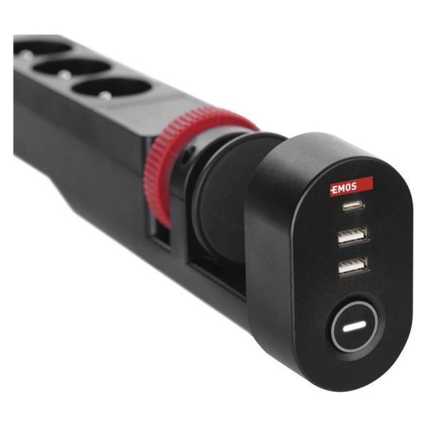 Мережевий подовжувач Emos P1321PD 3 розетки 1,5 м 1,5 мм&sup2; USB-A USB-C P1321PD фото