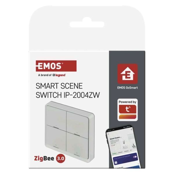 Розумний вимикач EMOS H5013 4 кнопки, ZigBee 3.0, білий H5013 фото