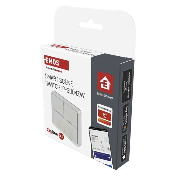 Розумний вимикач EMOS H5013 4 кнопки, ZigBee 3.0, білий H5013 фото