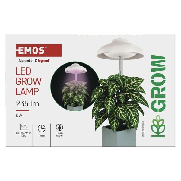 Світлодіодна LED лампа для рослин EMOS Z7901 для приміщень з таймером