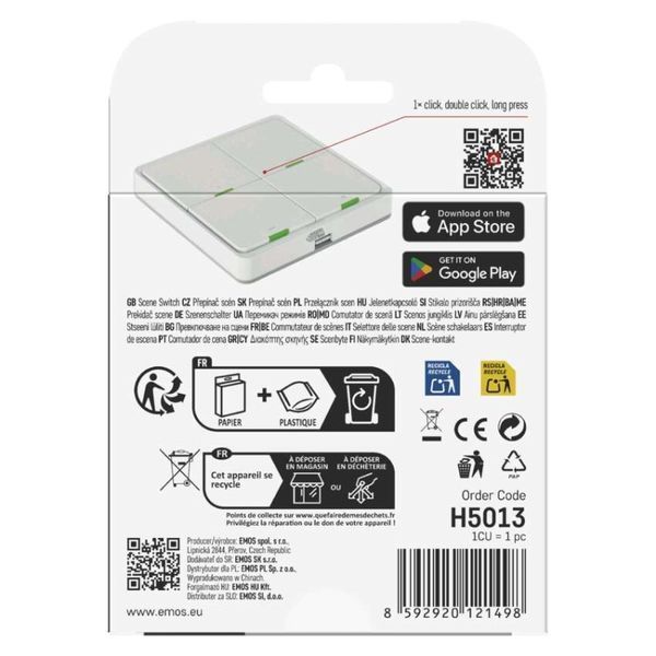 Розумний вимикач EMOS H5013 4 кнопки, ZigBee 3.0, білий H5013 фото