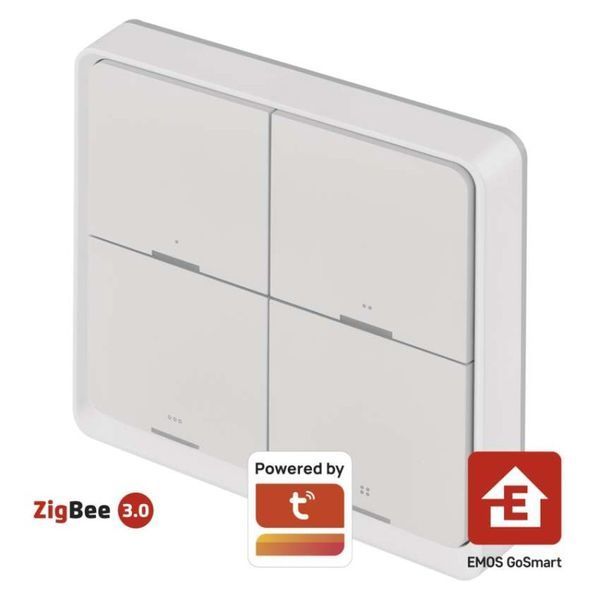 Розумний вимикач EMOS H5013 4 кнопки, ZigBee 3.0, білий H5013 фото