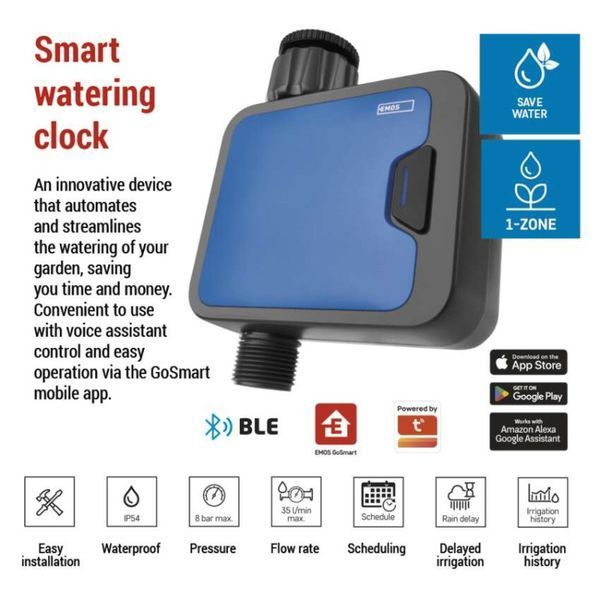 Таймер поливу GoSmart Bluetooth 5.0, 1 вихід PW56201 PW56201 фото