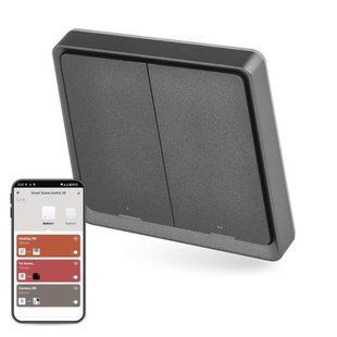 Розумний вимикач EMOS H5015 2 кнопки, ZigBee 3.0, чорний H5015 фото
