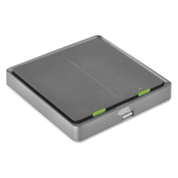 Розумний вимикач EMOS H5015 2 кнопки, ZigBee 3.0, чорний H5015 фото