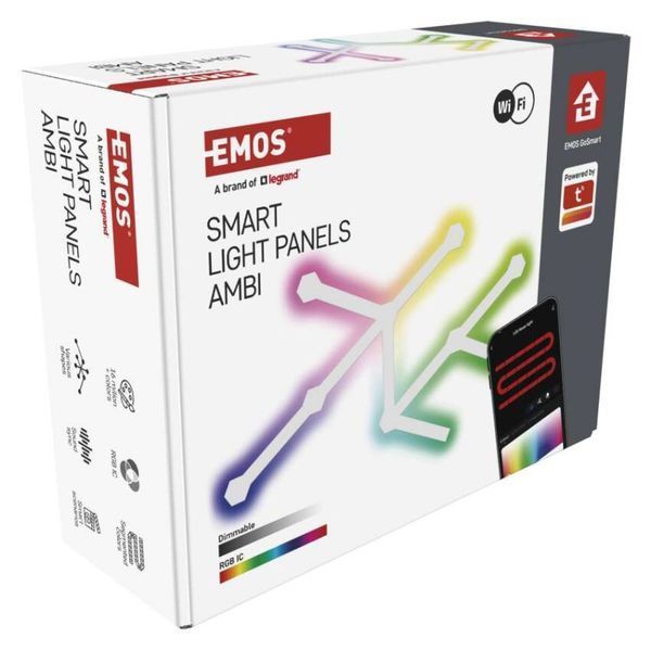 Комплект умного светодиодного освещения EMOS ZIW249R LINES 9 частей, белый, 34 Вт, RGBIC, WIFI ZIW249R фото