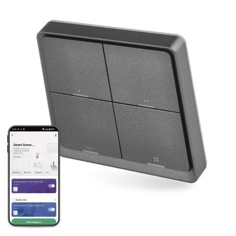 Розумний вимикач EMOS H5016 4 кнопки, ZigBee 3.0, чорний H5016 фото