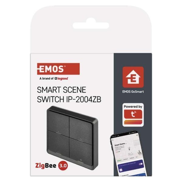 Розумний вимикач EMOS H5016 4 кнопки, ZigBee 3.0, чорний H5016 фото