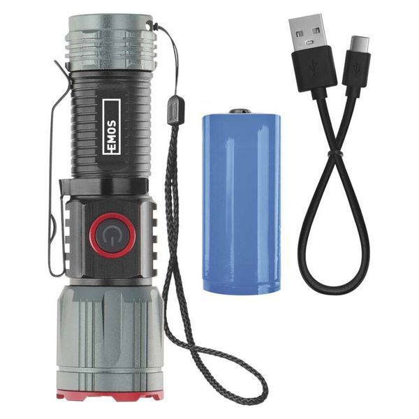 Ліхтар акумуляторний Emos P3120 300 Lm 700 mAh Li-Ion метал фокус P3120 фото