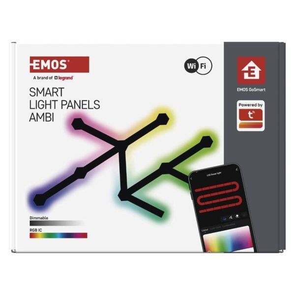Комплект умного светодиодного освещения EMOS ZIW269R LINES 9 частей, черный, 34 Вт, RGBIC, WIFI ZIW269R фото