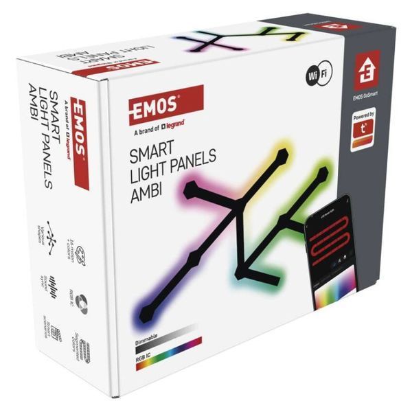 Комплект умного светодиодного освещения EMOS ZIW269R LINES 9 частей, черный, 34 Вт, RGBIC, WIFI ZIW269R фото