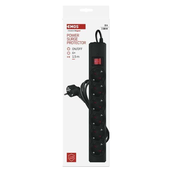 Мережевий фільтр Emos P54218 6 розеток 1,5 м 10 A 2300 Вт 1,5 мм&sup2; P54218 фото