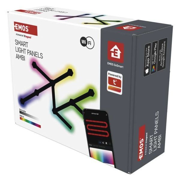 Комплект умного светодиодного освещения EMOS ZIW269R LINES 9 частей, черный, 34 Вт, RGBIC, WIFI ZIW269R фото
