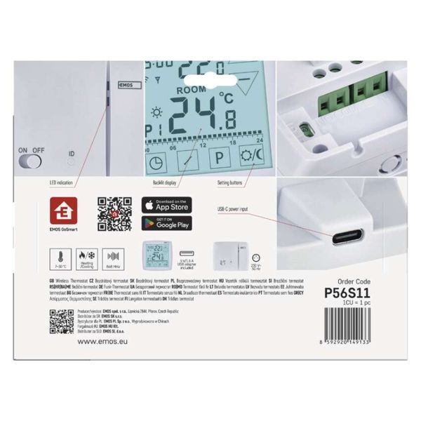 Комнатный программируемый беспроводной WiFi термостат GoSmart P56211 P56S11 P56S11 фото