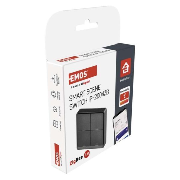 Розумний вимикач EMOS H5016 4 кнопки, ZigBee 3.0, чорний H5016 фото