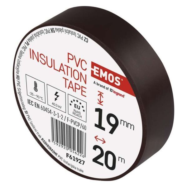 Изоляционная лента EMOS PVC 19/20 BROWN F61927 F61927 фото