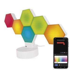 Розумна декоративн світлодіодна настільна лампа EMOS ZIW426R HEXAGON 6 частин, RGBIC, WIFI ZIW426R фото