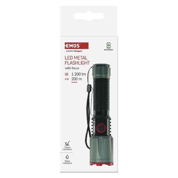 Ліхтар акумуляторний Emos P3121 1200 Lm 2200 mAh метал фокус P3121 фото