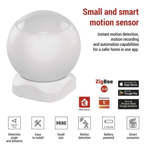 Розумний датчик руху EMOS H5020 PIR IP20, ZigBee H5020 фото