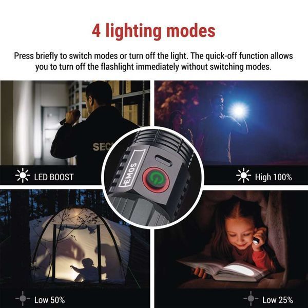 Ліхтар акумуляторний Emos P3121 1200 Lm 2200 mAh метал фокус P3121 фото