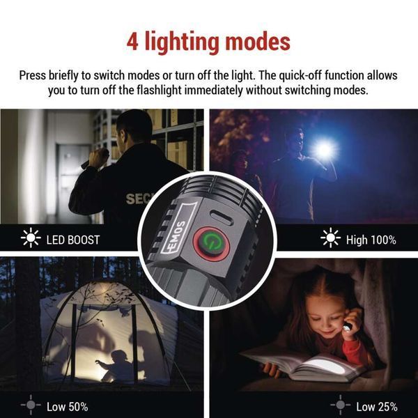 Фонарь аккумуляторный Emos P3122 3000 Lm Li-Ion 5000 mAh металл фокус P3122 фото