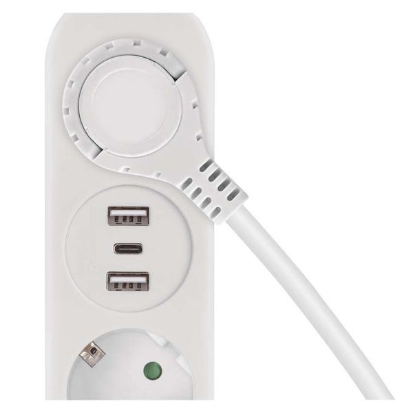 Мережевий подовжувач Emos P02214E 2 розетки 1,4 м 1,5 мм&sup2; USB-A USB-C P02214E фото