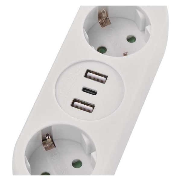 Мережевий подовжувач Emos P02214E 2 розетки 1,4 м 1,5 мм&sup2; USB-A USB-C P02214E фото