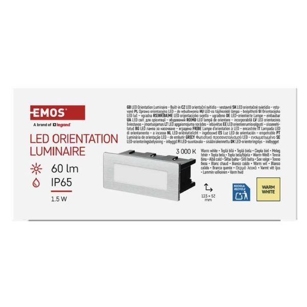 Світильник EMOS ZC0108 вбудований, 123&times;53, 1,5 Вт теплий білий колір IP65 ZC0108 фото