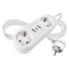 Мережевий подовжувач Emos P02214E 2 розетки 1,4 м 1,5 мм&sup2; USB-A USB-C P02214E фото 1
