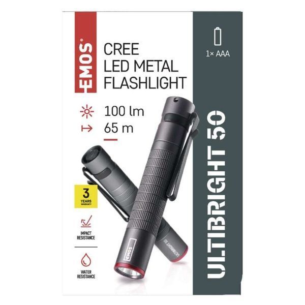 Ліхтар ручний Emos P3150 Ultibright 50 100 Lm 1xAAA метал P3150 фото