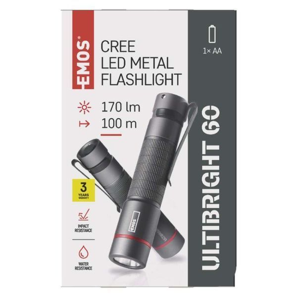 Ліхтар ручний Emos P3160 Ultibright 60 170 Lm 1xAA метал P3160 фото