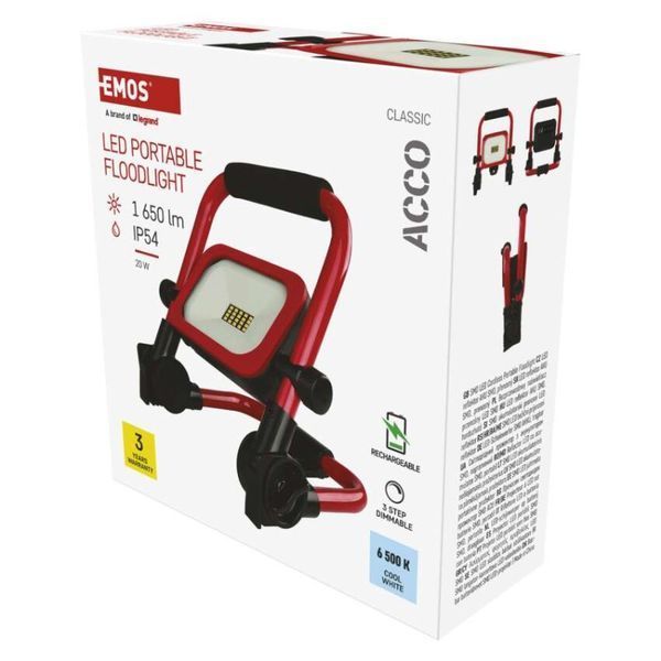 Прожектор с аккумулятором EMOS ZS2813 20W 1650Lm 6500K Li-Ion 5000mAh IP54 ZS2813 фото