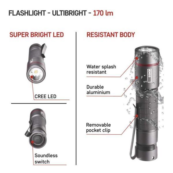Ліхтар ручний Emos P3160 Ultibright 60 170 Lm 1xAA метал P3160 фото