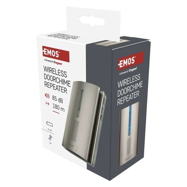 Бездротовий повторювач EMOS P5763RN 180 м для дзвінків P5760N/P5763N P5763RN фото